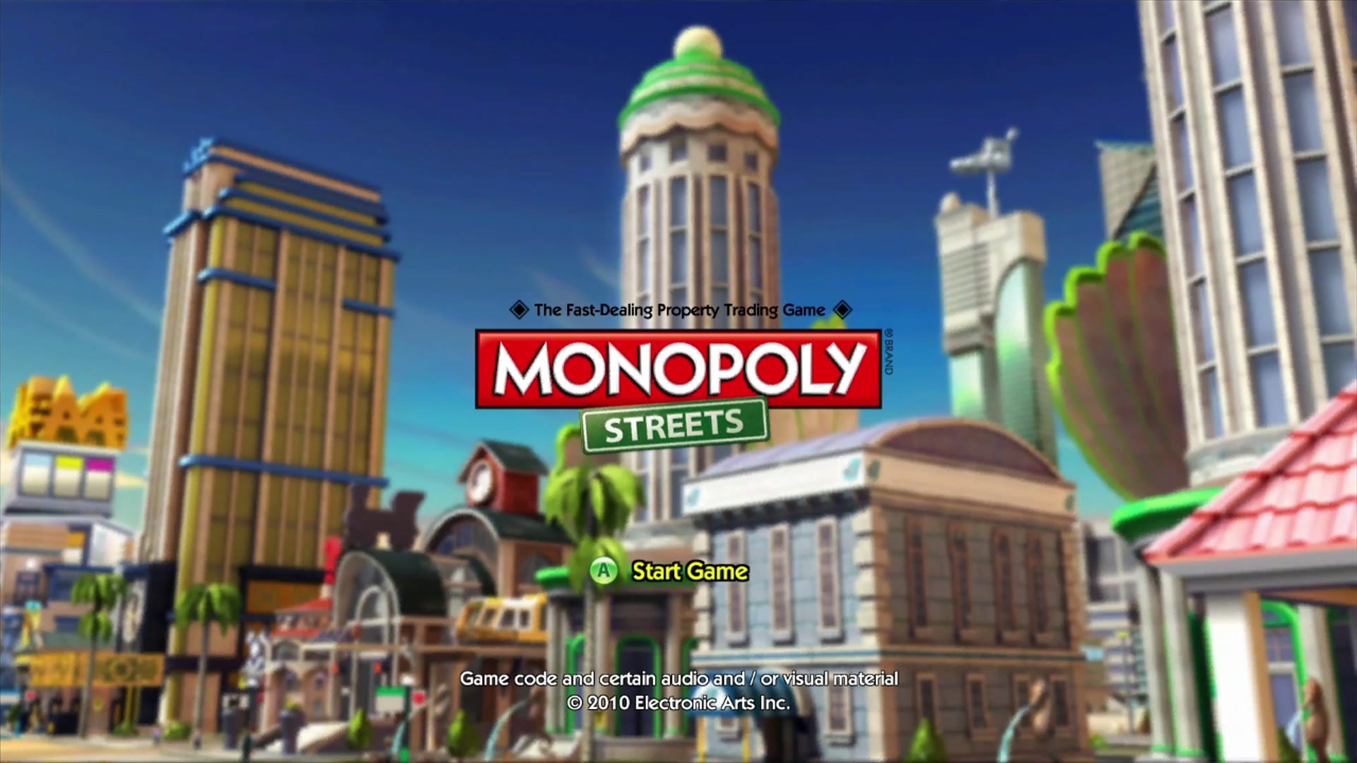 Monopoly title screen for Xbox 360